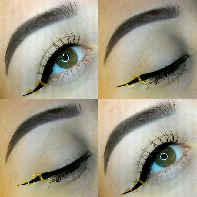 Kẻ eyeliner thường đã khó, nay các nàng còn thi nhau kẻ kiểu đánh đố như thế này - Ảnh 10.