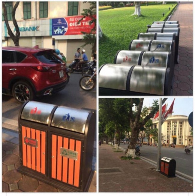 Những th&ugrave;ng r&aacute;c in chữ Trung Quốc ở quanh hồ Ho&agrave;n Kiếm bất ngờ biến mất sau một đ&ecirc;m? - Ảnh 1.