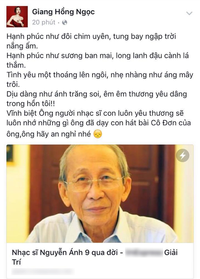Sao Việt đau buồn vô hạn trước sự ra đi của nhạc sĩ Nguyễn Ánh 9 - Ảnh 5.