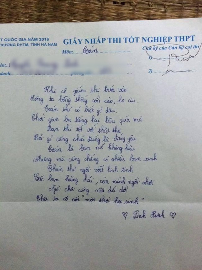 M&agrave;n ph&oacute;ng b&uacute;t th&agrave;nh thơ của sĩ tử n&agrave;y khiến ai đọc được cũng đều bật cười! - Ảnh 1.