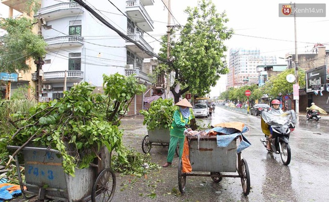 Thái Bình mất điện toàn tỉnh, đường sá tan hoang sau cơn bão số 1 - Ảnh 10.