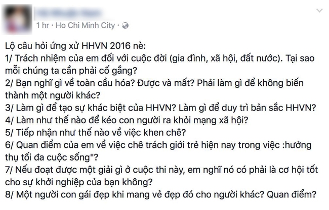 BTC lên tiếng về nghi vấn lộ trước câu hỏi vòng thi ứng xử đêm Chung kết HHVN 2016 - Ảnh 3.