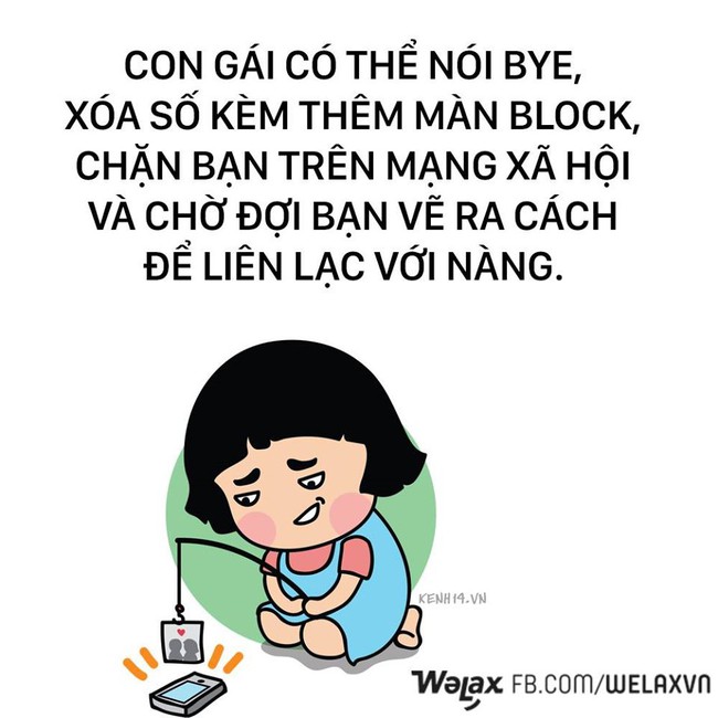 Khi giận, con gái sẽ nói bye, xoá số kèm block sau đó chờ đợi bạn vẽ ra cách liên lạc với nàng - Ảnh 3.