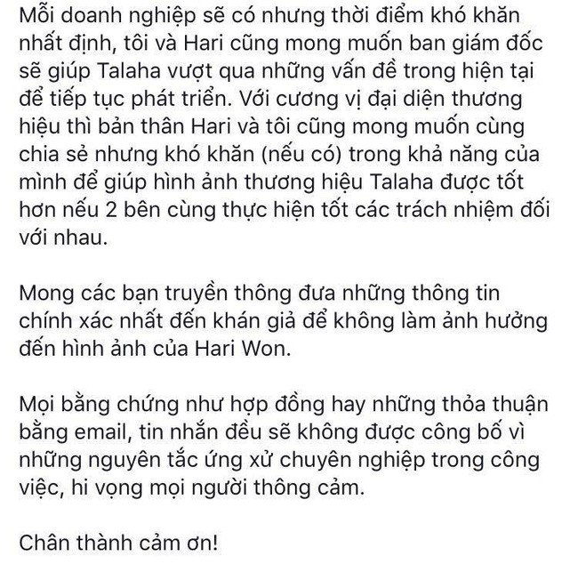 Hari Won kh&ocirc;ng c&oacute; tr&aacute;ch nhiệm g&igrave; kh&aacute;c ngoại trừ l&agrave; đại diện thương hiệu - Ảnh 2.