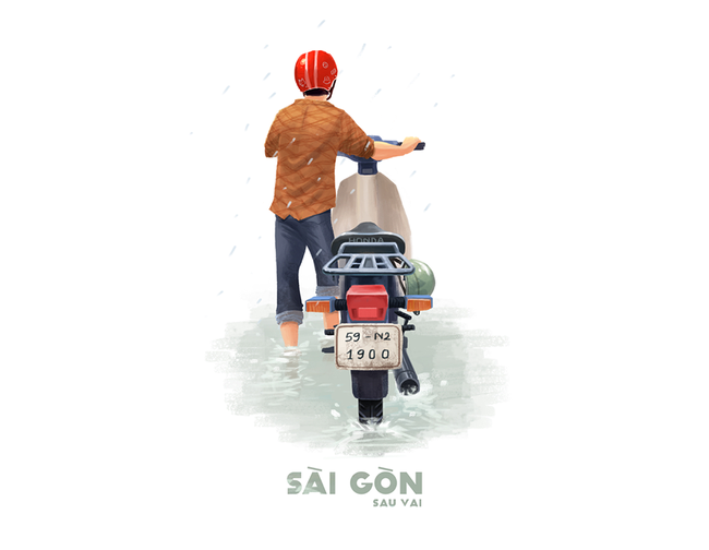 Bộ tranh Sài Gòn sau vai: Khi Sài Gòn thu bé lại chỉ bằng vài bờ vai! - Ảnh 7.