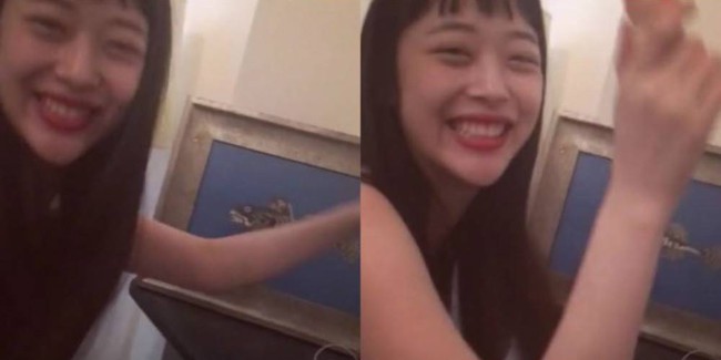 Sulli mái ngố gặm chai sữa chua, nhảy loạn xạ trong clip mới trên Instagram - Ảnh 1.