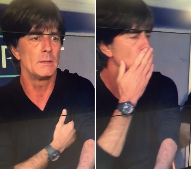 Joachim Low lại bị ph&aacute;t hiện cọ n&aacute;ch rồi cho l&ecirc;n mũi ngửi - Ảnh 2.