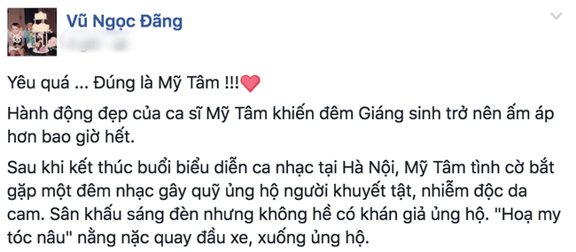 H&agrave;nh động ấm &aacute;p của Mỹ T&acirc;m đ&ecirc;m Gi&aacute;ng sinh đ&atilde; lan tỏa đến nhiều sao Việt kh&aacute;c! - Ảnh 3.