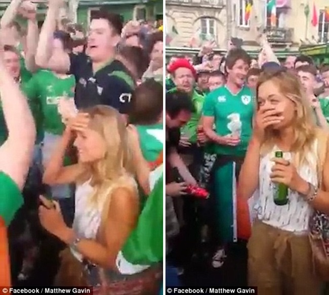 Mỹ nhân tóc vàng được cả trăm fan Ireland quây quanh hát tán tỉnh - Ảnh 2.