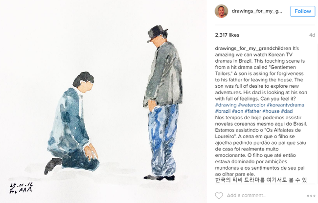 Những bức vẽ ông dành cho các cháu: Câu chuyện cảm động chạm đến trái tim hàng triệu người trên Instagram - Ảnh 7.