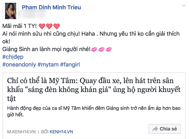 H&agrave;nh động ấm &aacute;p của Mỹ T&acirc;m đ&ecirc;m Gi&aacute;ng sinh đ&atilde; lan tỏa đến nhiều sao Việt kh&aacute;c! - Ảnh 4.
