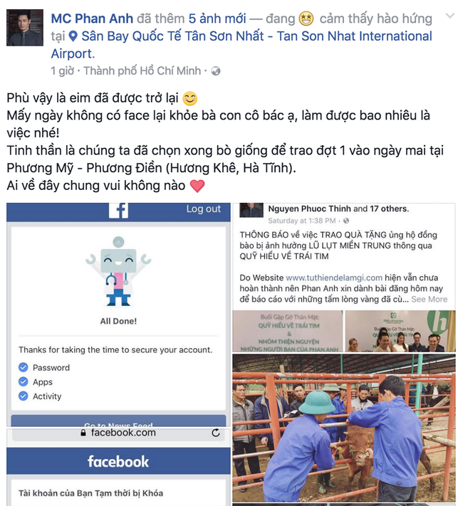 MC Phan Anh lấy lại được facebook 1 triệu người theo dõi, chia sẻ về việc bị nghi dối gian, lừa đảo - Ảnh 1.