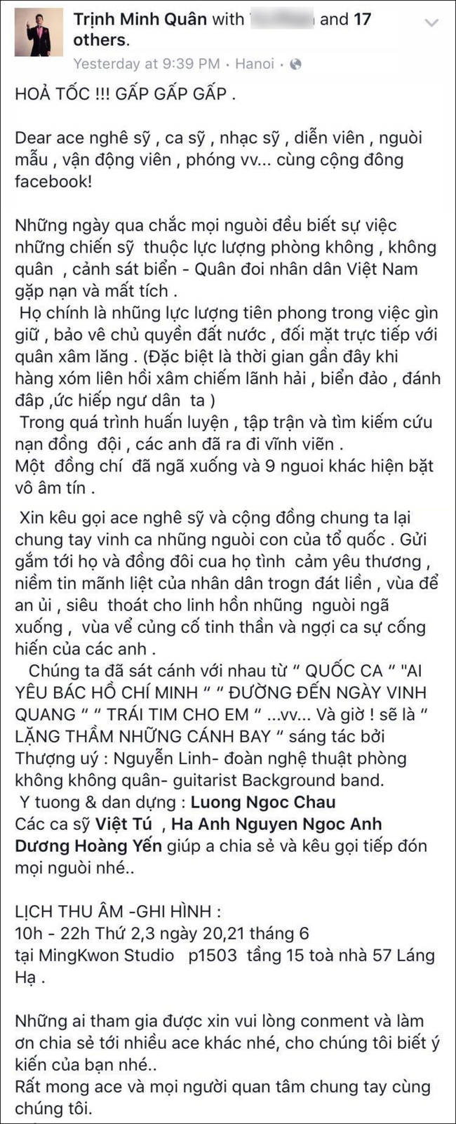 Sao Việt bày tỏ sự bàng hoàng, tiếc thương đến tai nạn máy bay CASA-212 - Ảnh 10.