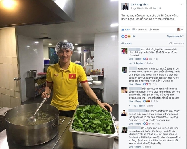 Công Vinh vào bếp, tự tay nấu canh rau cho đội tuyển Việt Nam - Ảnh 2.