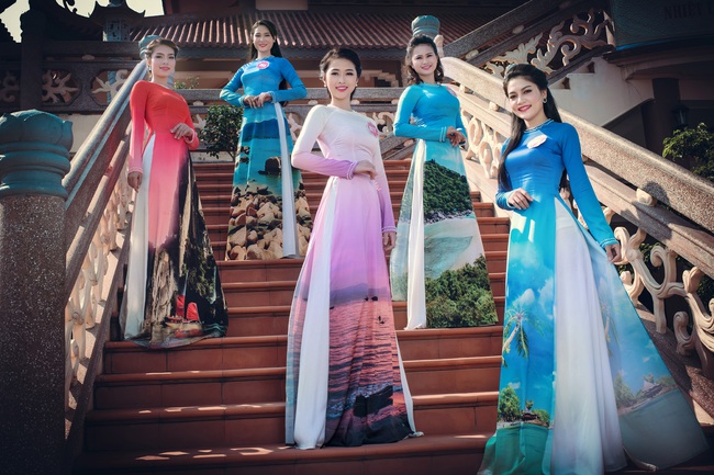 Ngắm thí sinh Hoa hậu Biển 2016 khoe sắc với áo dài truyền thống - Ảnh 7.