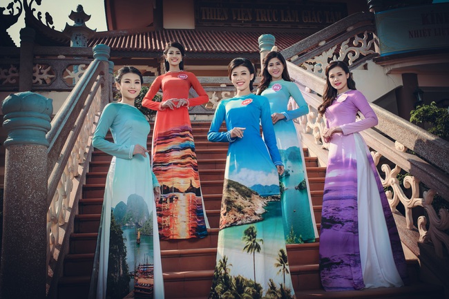 Ngắm thí sinh Hoa hậu Biển 2016 khoe sắc với áo dài truyền thống - Ảnh 8.