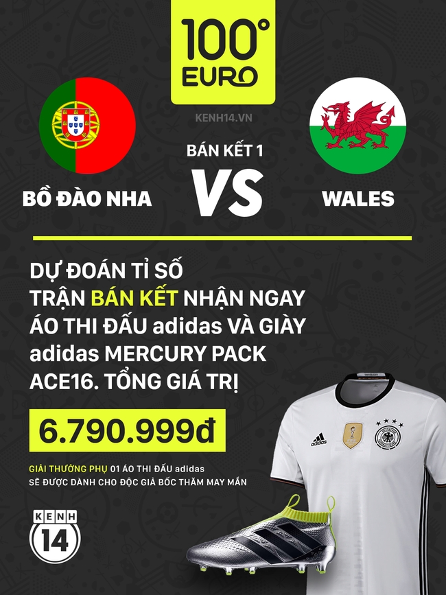 Dự đoán trận bán kết Bồ Đào Nha - Xứ Wales, nhận áo và giày của adidas trị giá gần 7 triệu đồng - Ảnh 3.