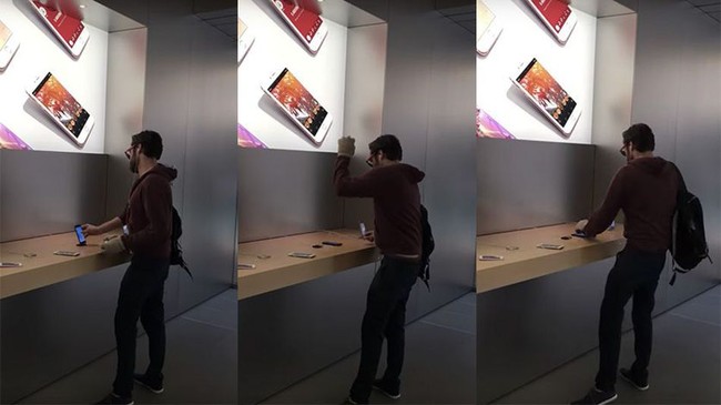 Thanh niên cứng nhất năm: Vào Apple Store đập hết iPhone 7! - Ảnh 1.