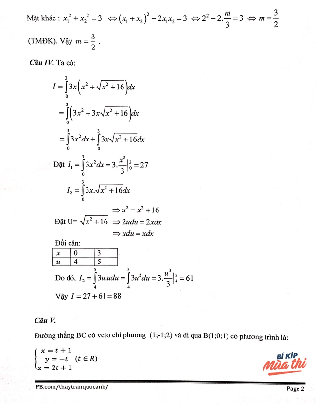 HOT: Gợi ý giải đề môn Toán kỳ thi THPT Quốc gia 2016 - Ảnh 3.