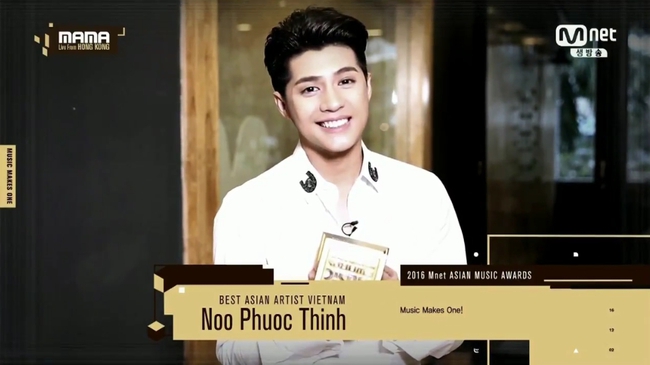 Noo Phước Thịnh nhận giải Nghệ sỹ ch&acirc;u &Aacute; xuất sắc nhất - Ảnh 1.