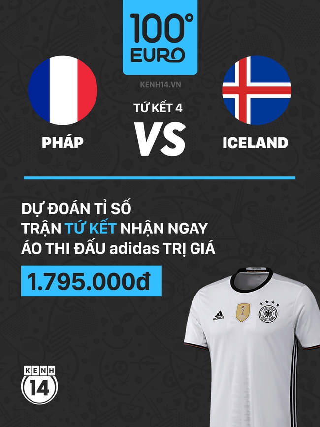 Dự đoán trận tứ kết Pháp - Iceland, nhận ngay quà khủng từ adidas - Ảnh 3.