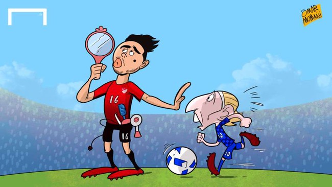 Tuyển thủ Thổ Nhĩ Kỳ bị ném đá vì đứng vuốt tóc, để kệ cho Modric ghi bàn - Ảnh 4.