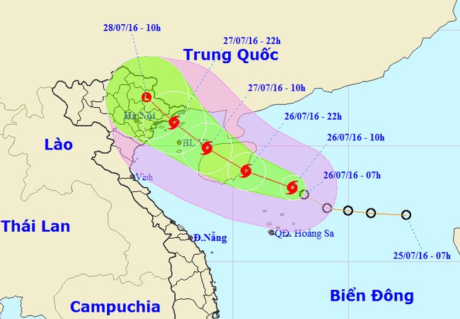 Cơn bão đầu tiên năm 2016 hướng vào Quảng Ninh, Hải Phòng - Ảnh 1.