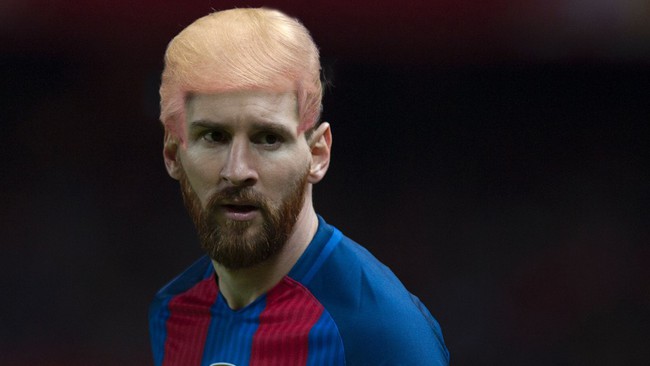 Ronaldo, Messi trông như thế nào với kiểu tóc của tân Tổng thống Mỹ? - Ảnh 1.