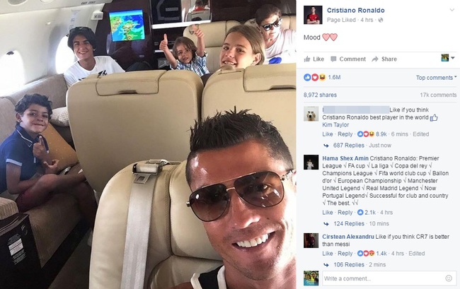 Fan Việt làm loạn trang facebook của Ronaldo - Ảnh 1.