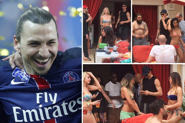 Ibrahimovic dửng dưng trước dàn chân dài mặc bikini vây quanh - Ảnh 1.