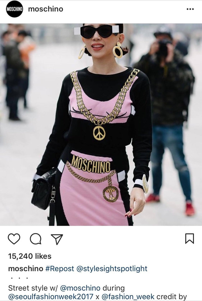 Vừa l&ecirc;n Vogue, T&oacute;c Ti&ecirc;n đ&atilde; tiếp tục chễm chệ tr&ecirc;n Instagram của Moschino - Ảnh 1.