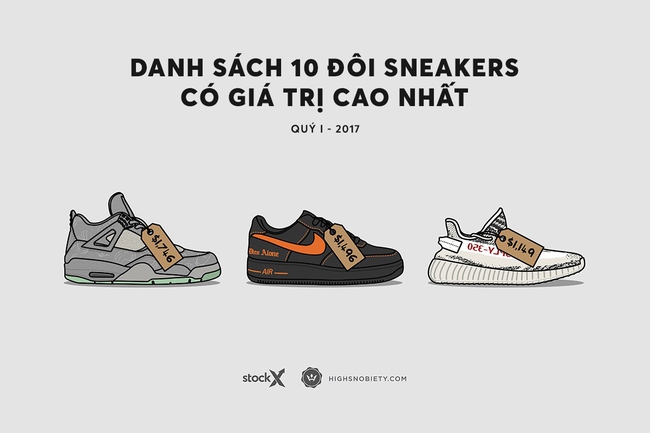 Top 10 đôi sneakers đẹp lung linh và có giá trị nhất của Quý I năm 2017 - Ảnh 1.