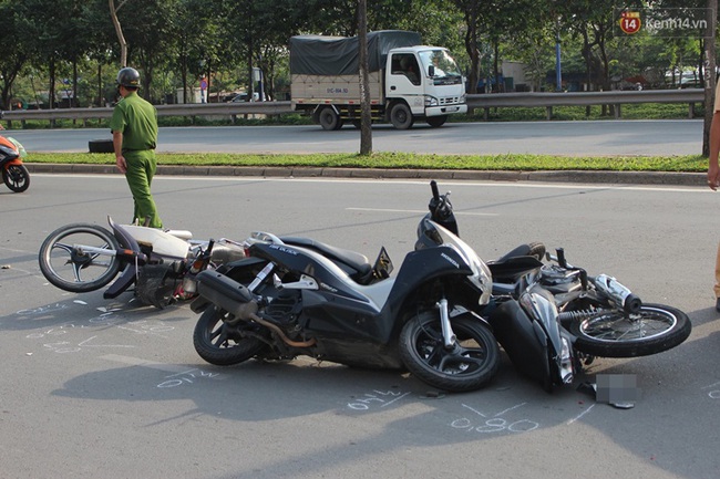 Lạc tay l&aacute;i, nữ t&agrave;i xế g&acirc;y tai nạn li&ecirc;n ho&agrave;n ở S&agrave;i G&ograve;n - Ảnh 2.