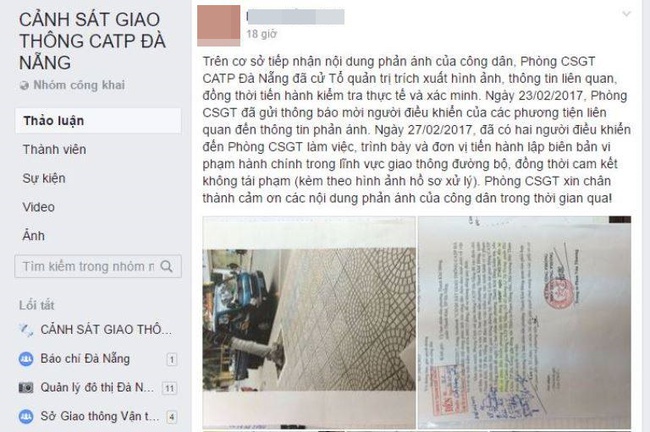 Đà Nẵng phạt nguội xe biển xanh đậu sai quy định từ phản ánh của người dân qua Facebook - Ảnh 1.