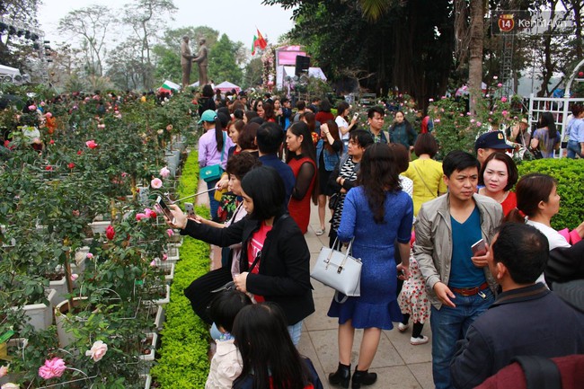 Bất chấp mưa phùn, ngày thứ 3 lễ hội hoa hồng Bulgaria ở Hà Nội vẫn đông nghịt người - Ảnh 6.