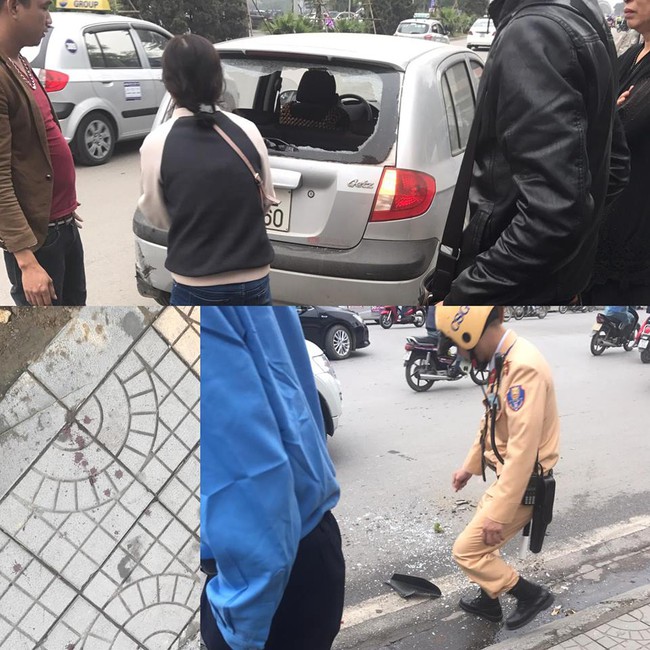 H&agrave; Nội: Mất l&aacute;i do vướng v&agrave;o &aacute;o mưa, người phụ nữ lao v&agrave;o &ocirc;t&ocirc; l&agrave;m vỡ tan cửa k&iacute;nh - Ảnh 1.