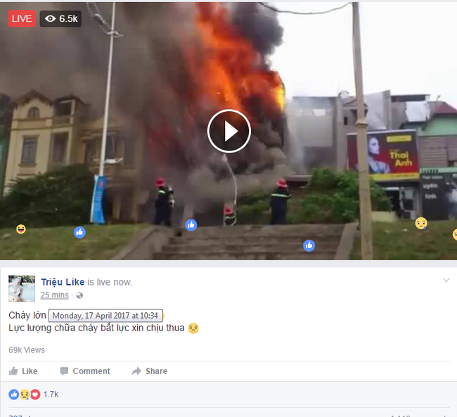 B&ugrave;ng nổ chi&ecirc;u tr&ograve; ph&aacute;t livestream clip ch&aacute;y nổ, hỏa hoạn cũ... để c&acirc;u view - Ảnh 2.