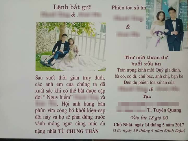 Tấm thiệp cưới b&aacute; đạo khiến nhiều người cười ra nước mắt của cặp đ&ocirc;i ở Tuy&ecirc;n Quang - Ảnh 2.