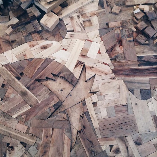 Thu thập các mảnh gỗ vụn bỏ đi, người đàn ông biến sàn nhà thành một tác phẩm nghệ thuật đẹp ngỡ ngàng - Ảnh 11.