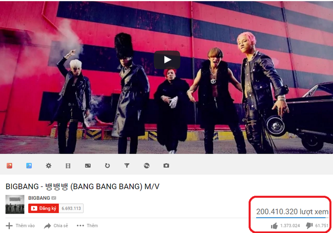 MV Bang Bang Bang của BigBang cán mốc 200 triệu views trên Youtube, nhanh nhất trong lịch sử các nhóm nhạc Kpop - Ảnh 1.