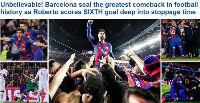 Thế giới bóng đá phát điên vì chiến thắng không tưởng của Barca - Ảnh 2.