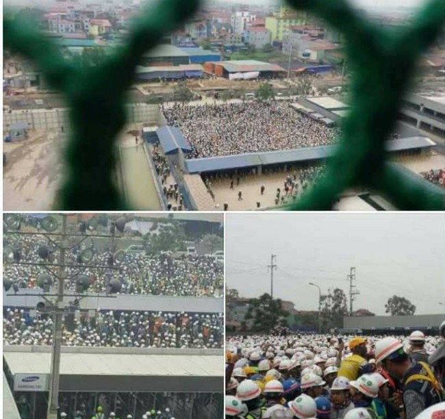 1 người va chạm với bảo vệ, 2.000 công nhân vây kín nhà máy Samsung ở Bắc Ninh - Ảnh 1.