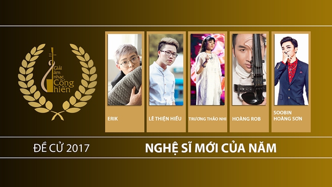 Cống hiến 2017: Hoàng Rob vượt mặt Soobin, Thiện Hiếu, Erik thắng giải Nghệ sĩ mới của năm - Ảnh 1.