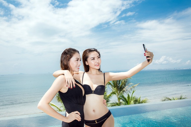 Lê Hà diện bikini nóng bỏng, đọ dáng bên Kim Chi - Ảnh 3.