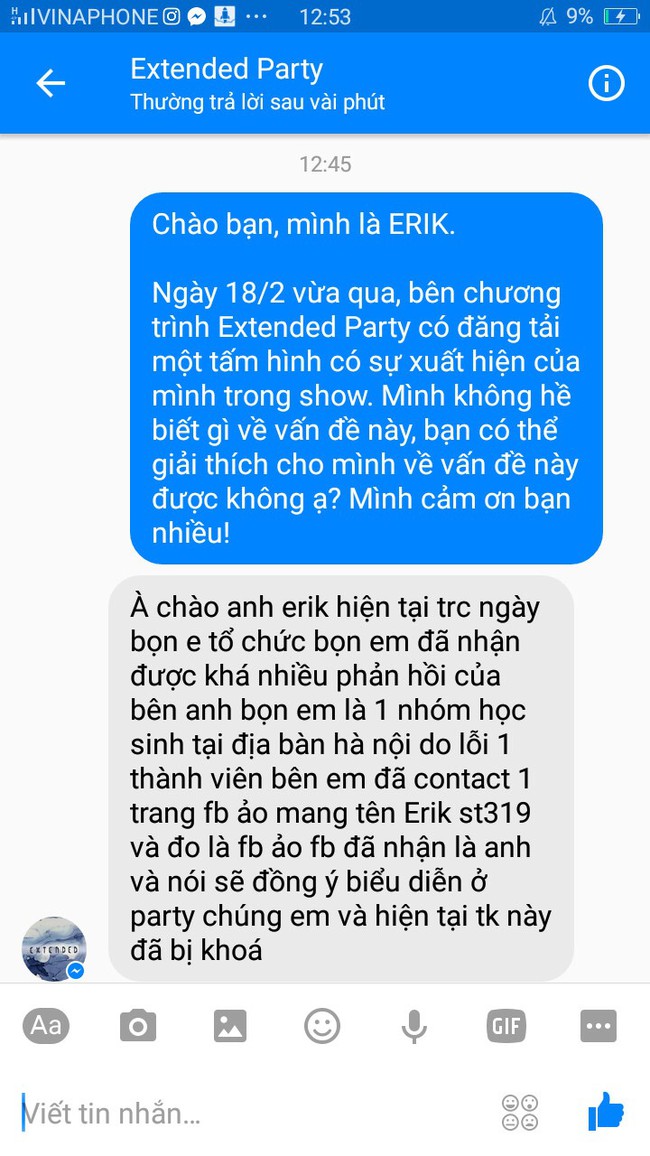 Bị Aiden (St.319) tố tự &yacute; nhận show ri&ecirc;ng, Erik đưa bằng chứng phủ nhận - Ảnh 2.