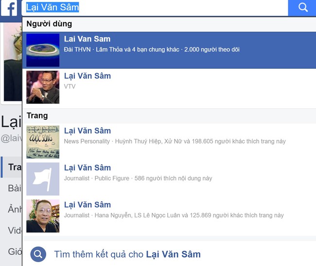 100% t&agrave;i khoản mang t&ecirc;n nh&agrave; b&aacute;o Lại Văn S&acirc;m tr&ecirc;n mạng x&atilde; hội đều l&agrave; giả mạo - Ảnh 1.