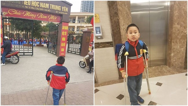 Ng&agrave;y đầu trở lại trường của học sinh vụ g&atilde;y ch&acirc;n ở Trường Nam Trung Y&ecirc;n - Ảnh 1.