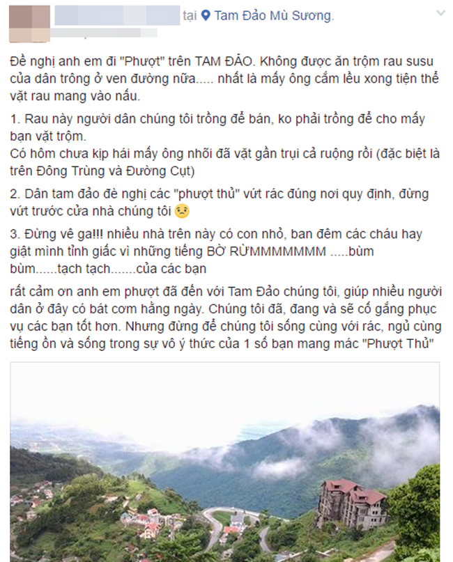 Chủ tịch thị trấn Tam Đảo: “Nửa đêm, người dân vẫn gọi báo chúng tôi phượt thủ nẹt pô ầm ĩ và trộm su su - Ảnh 1.