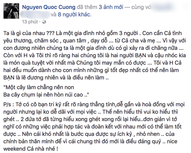 Chuyện hiếm Showbiz: D&ugrave; đ&atilde; chia tay, Cường Đ&ocirc; La vẫn nhận l&agrave; bạn tri kỷ, l&agrave; gia đ&igrave;nh nhỏ với H&agrave; Hồ - Ảnh 1.