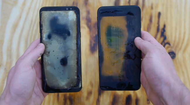 Hết nhúng nước sôi, Galaxy S8 Plus và iPhone 7 Plus lại bị mang ra nướng mọi và cái kết bất ngờ - Ảnh 3.